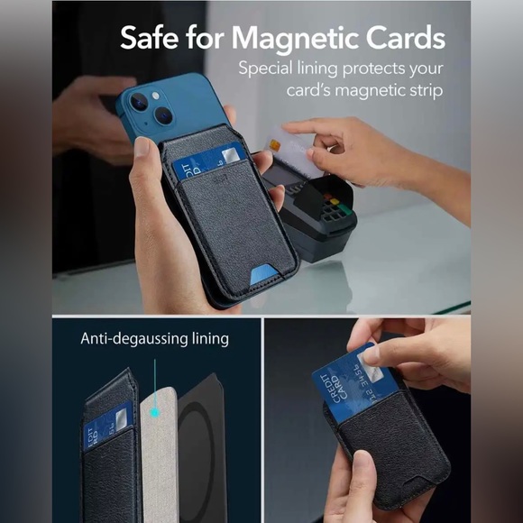 ESR HaloLock Vegan Leather Wallet Stand for iPhone 14/Plus/13/Pro/Max/12/Pro/Max - Picture 4 of 7